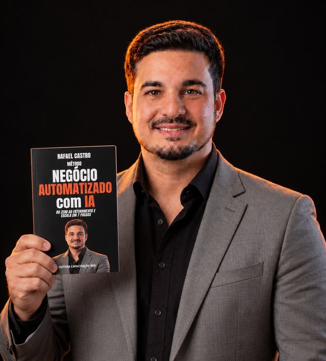 Retrato de Rafael Castro com o livro «Método Negócio Automatizado com IA».